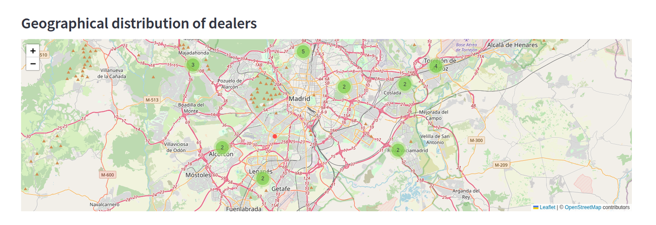 Map of Dealers